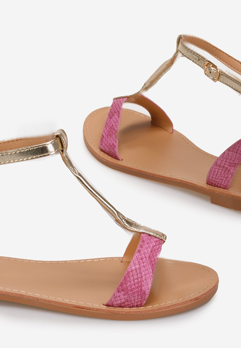 Fuksjowe sandały płaski Isabela