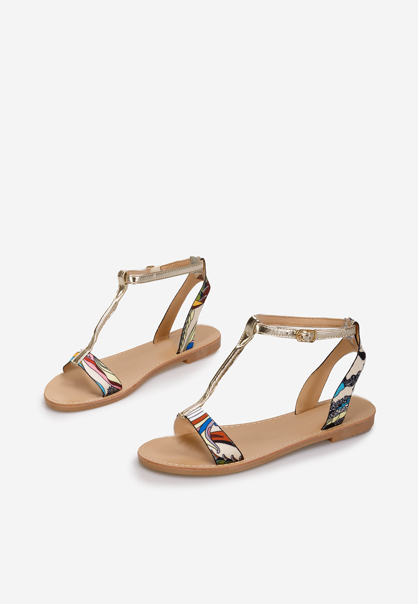 Wielokolorowy sandały płaski Isabela