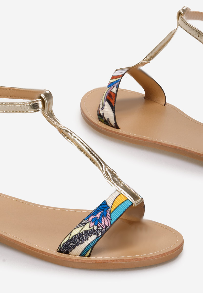 Wielokolorowy sandały płaski Isabela