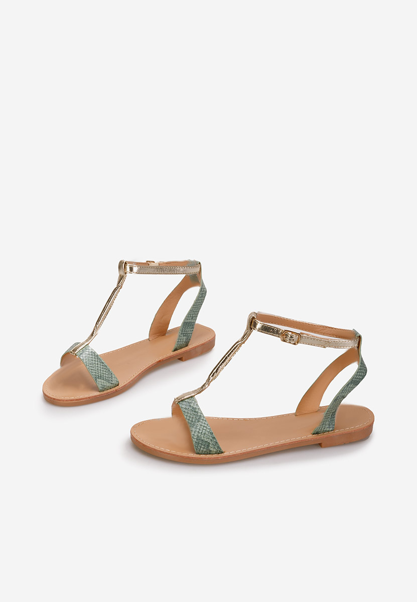 Zielone sandały płaski Isabela