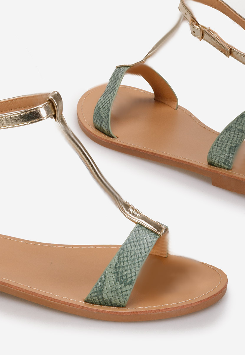 Zielone sandały płaski Isabela