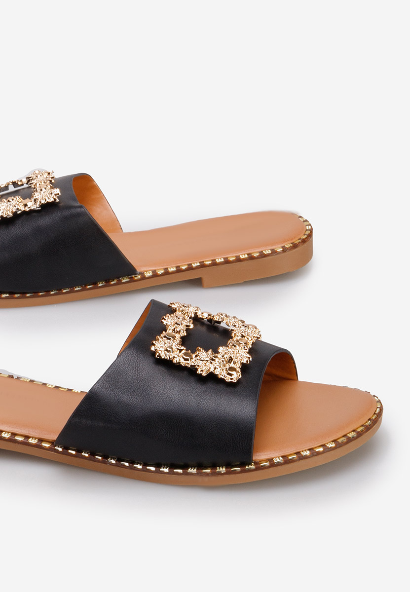 Czarne klapki damskie Eleniana