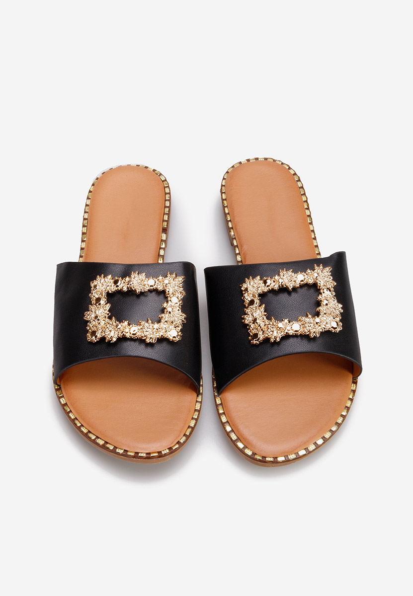 Czarne klapki damskie Eleniana