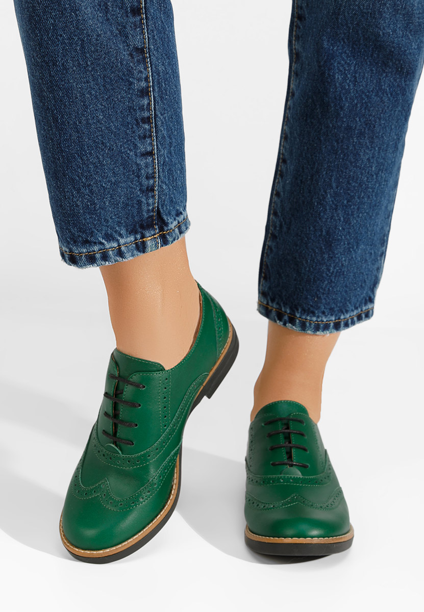 Zielone brogues damskie Emily