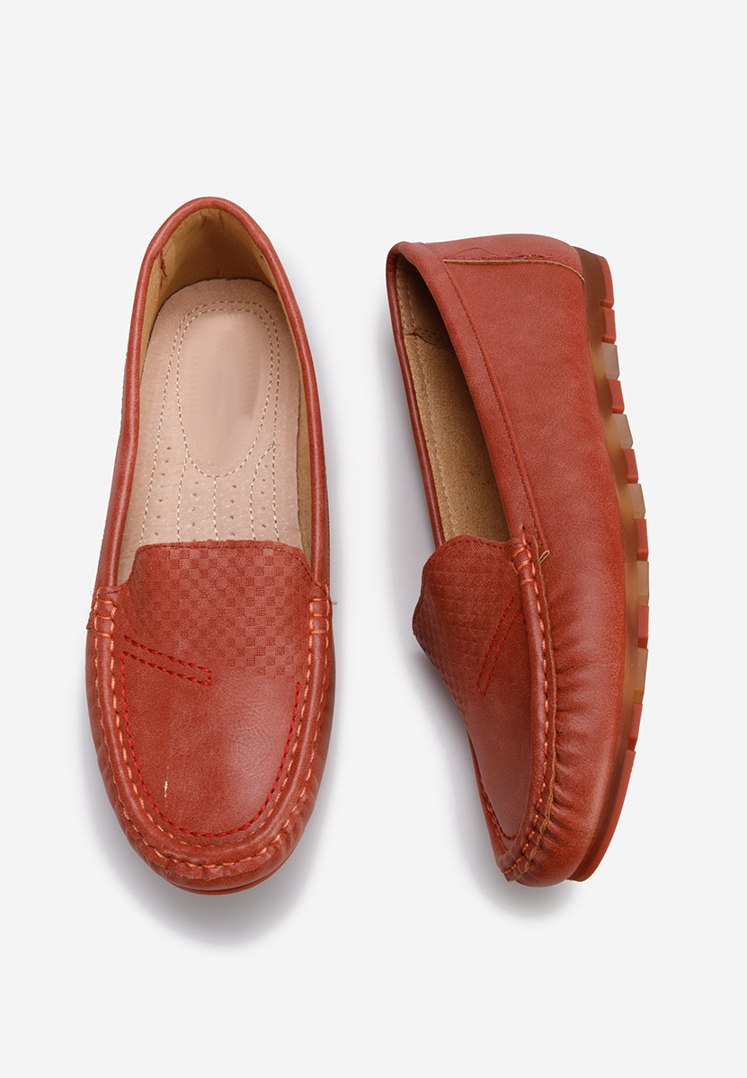 Czerwone mokasyny damskie Eunika