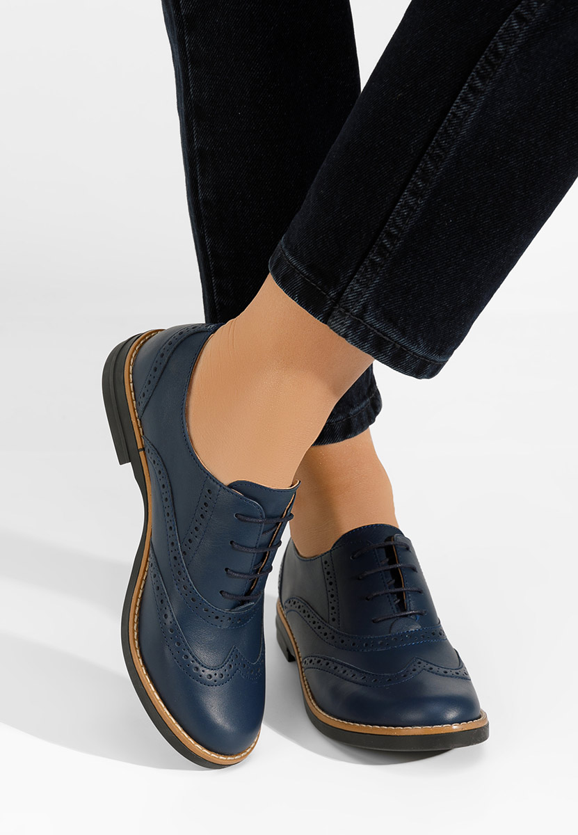 Granatowe brogues damskie Emily