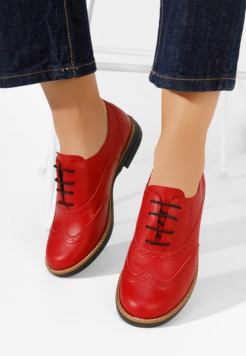 Czerwone brogues damskie Emily