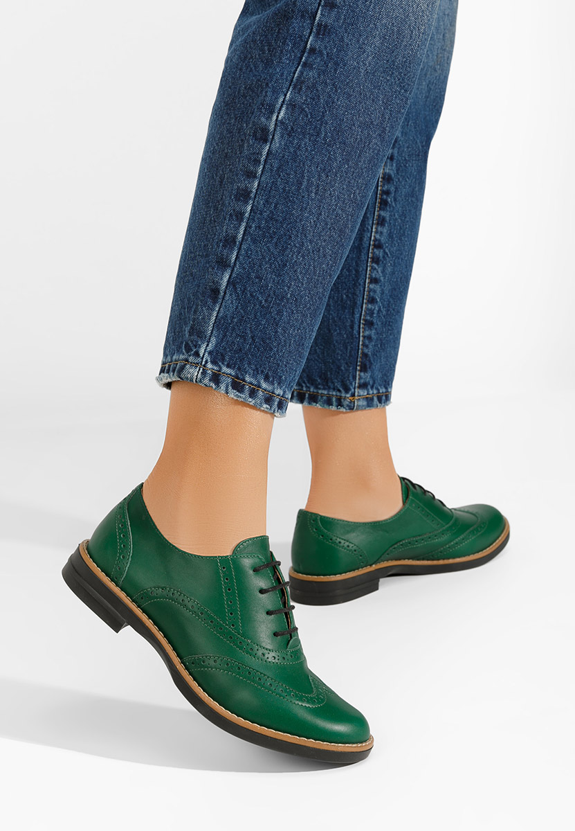 Zielone brogues damskie Emily