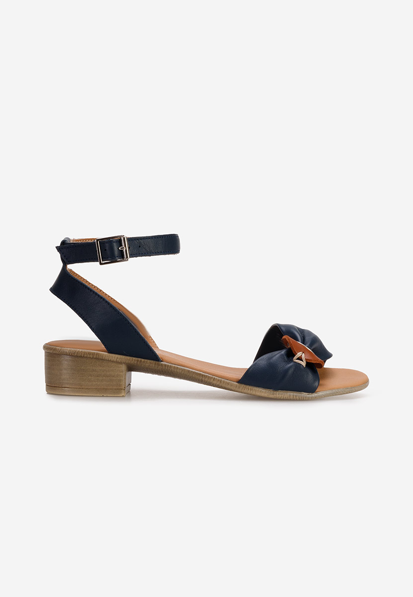 Granatowe sandały damskie skórzane Vestina