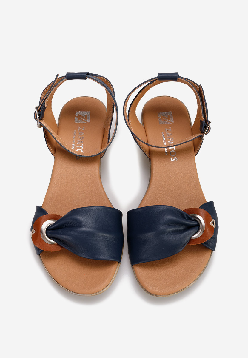 Granatowe sandały damskie skórzane Vestina