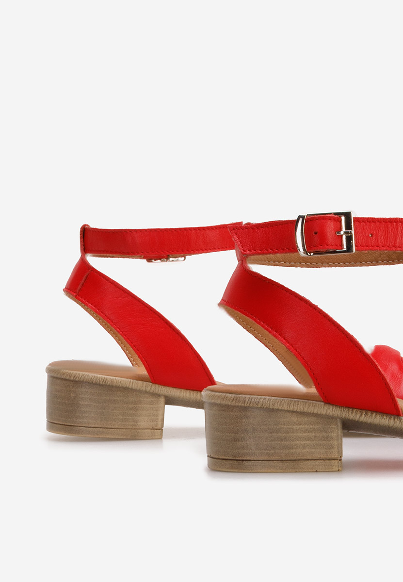 Czerwone sandały damskie skórzane Vestina