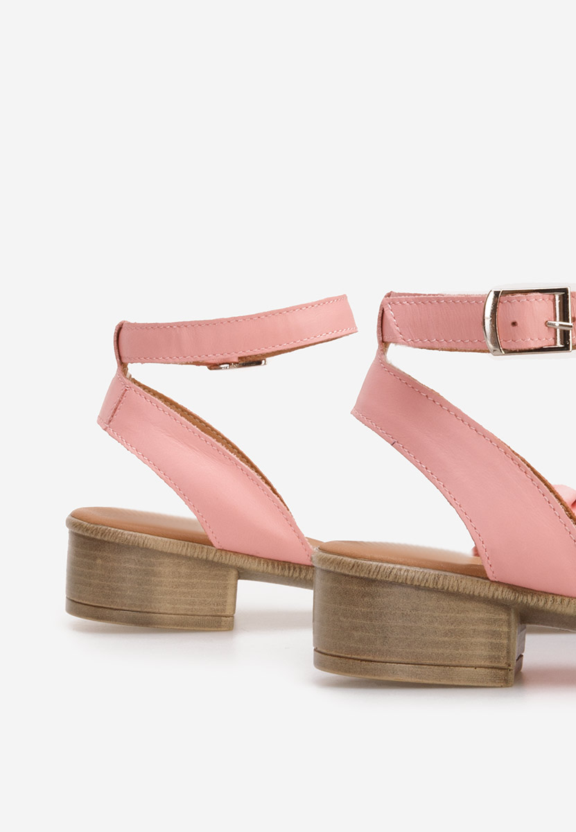 Różowe sandały damskie skórzane Vestina