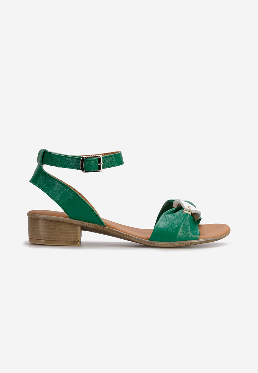 Zielone sandały damskie skórzane Vestina