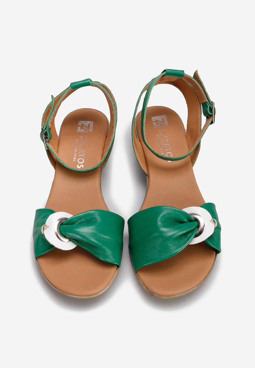 Zielone sandały damskie skórzane Vestina