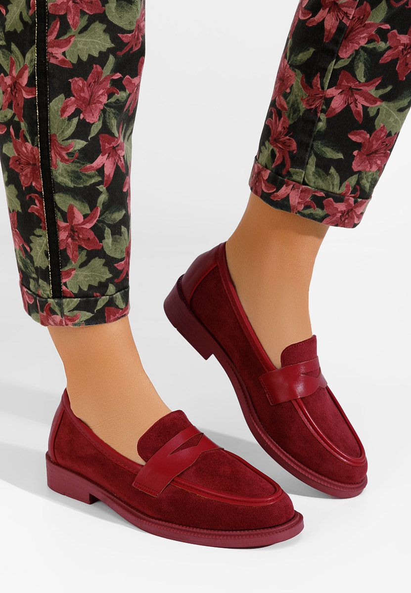 Bordowe loafer damskie Canberra