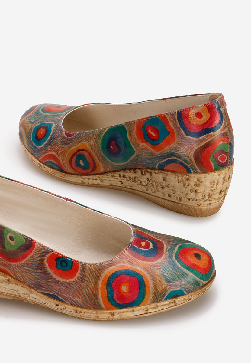 Wielokolorowy czółenka na koturnie Sonia V3