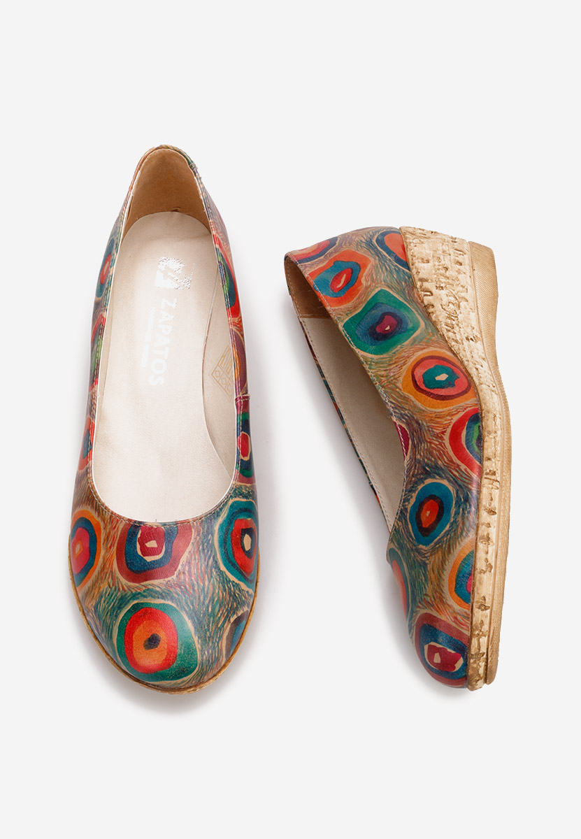 Wielokolorowy czółenka na koturnie Sonia V3