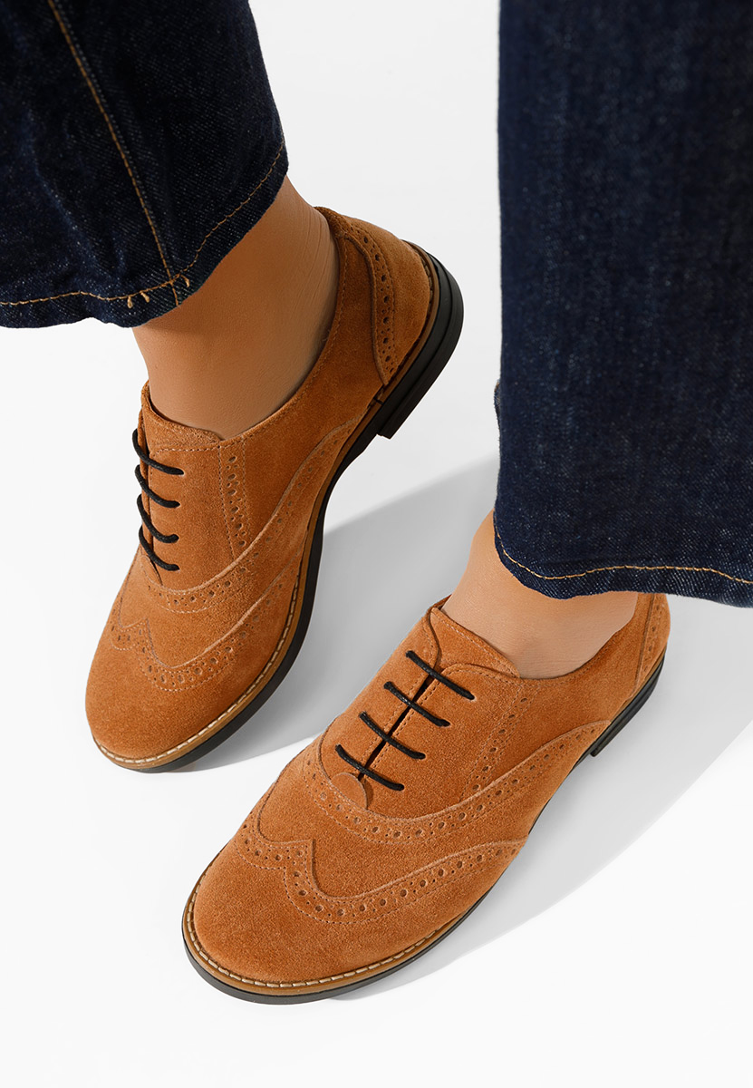 Camelowe brogues damskie Emily