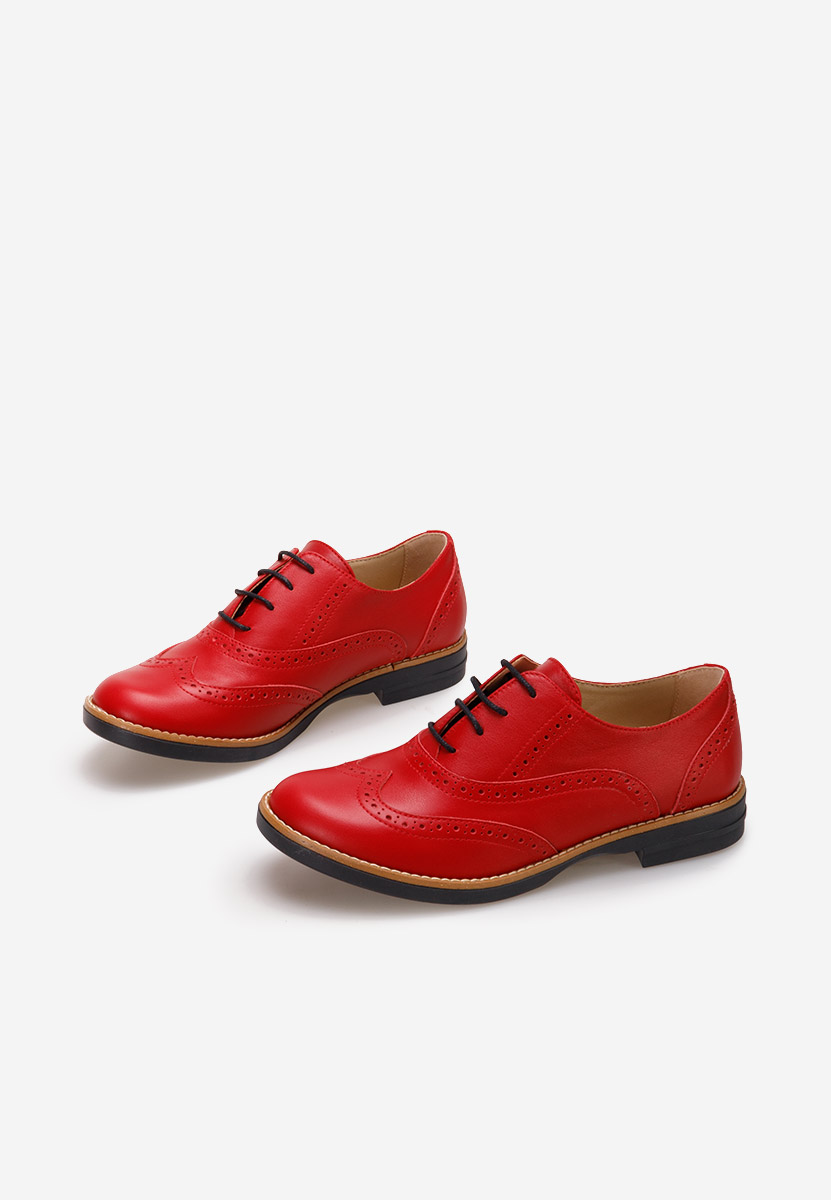 Czerwone brogues damskie Emily