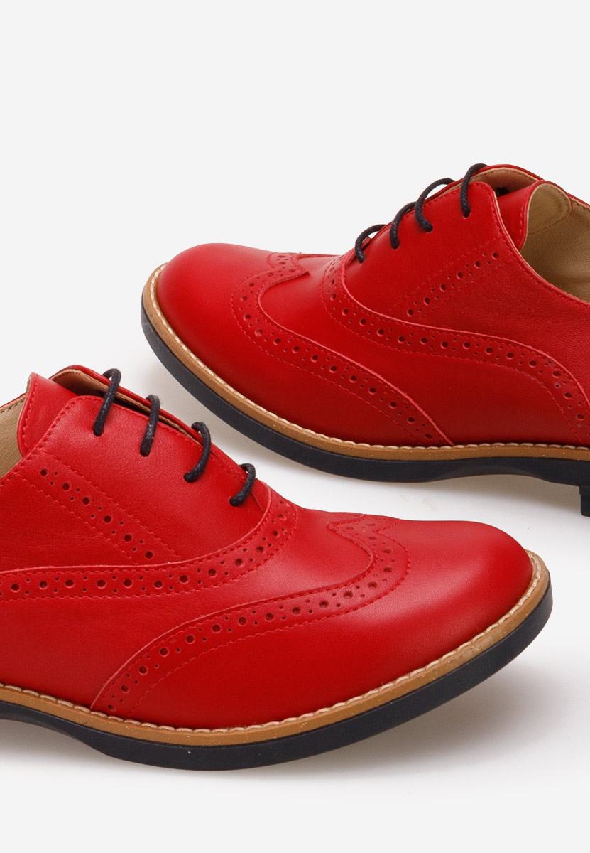 Czerwone brogues damskie Emily