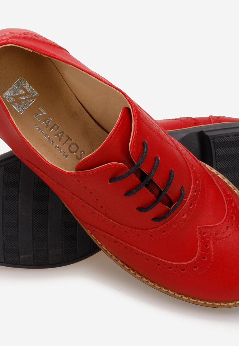 Czerwone brogues damskie Emily