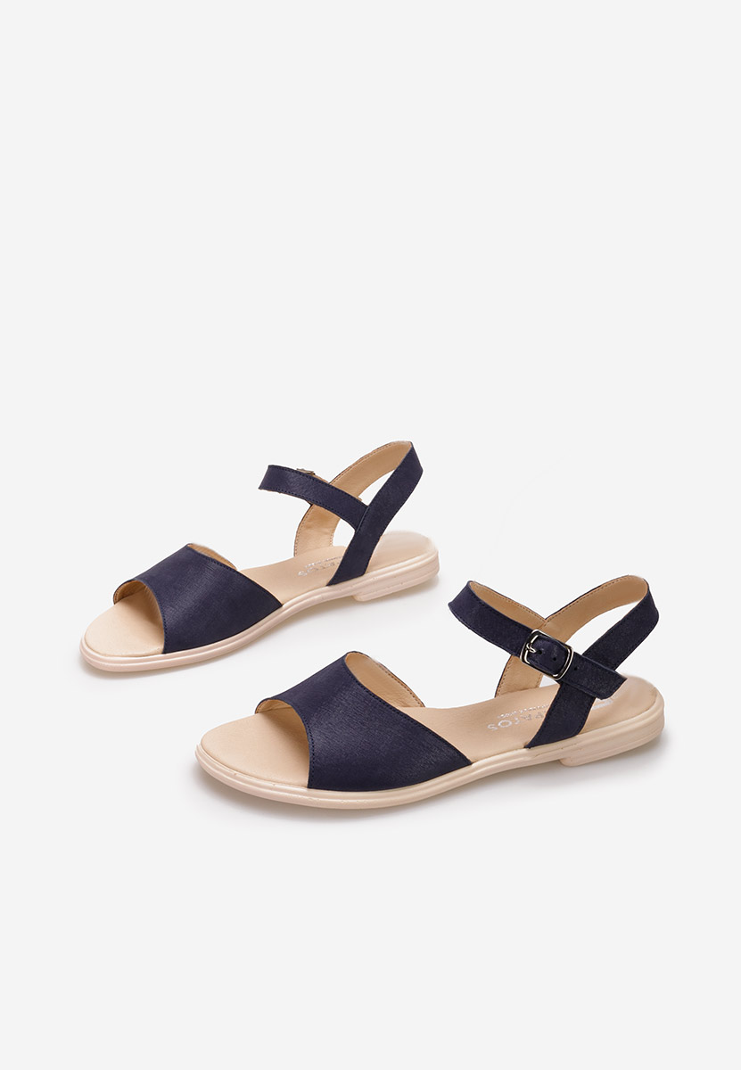 Granatowe sandały damskie skórzane Viadana