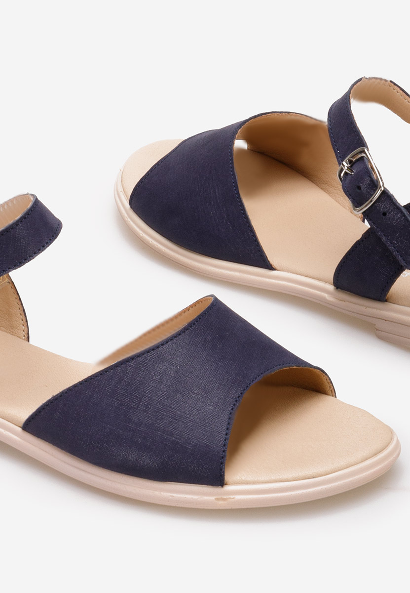 Granatowe sandały damskie skórzane Viadana