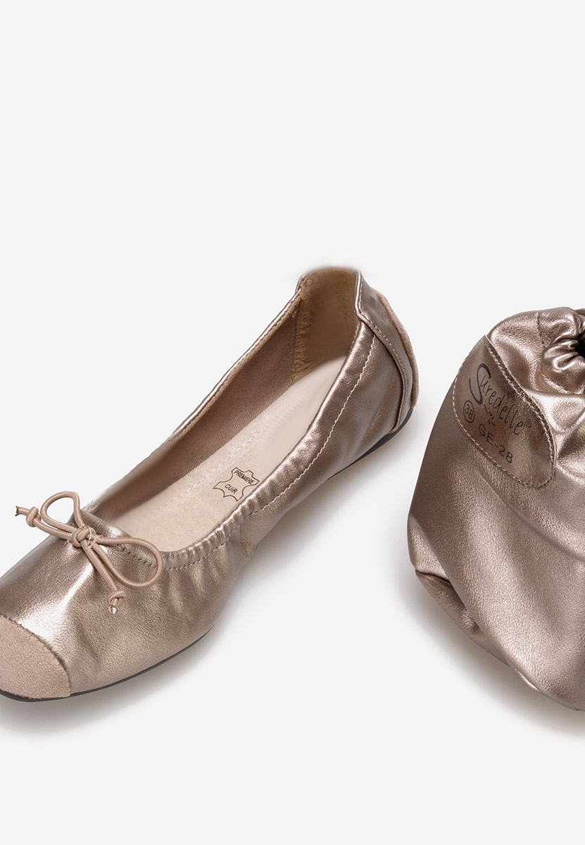 Champagne baleriny damskie Amania V2