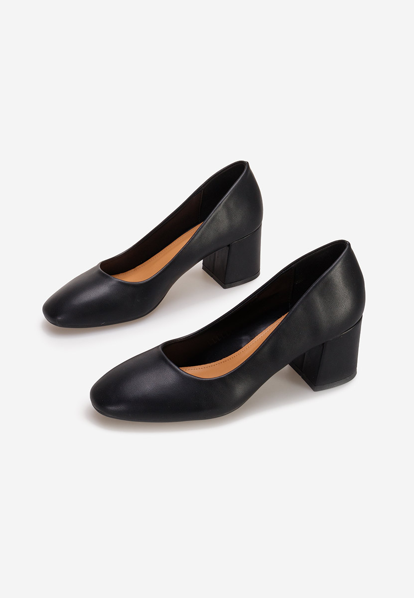 Czarne czółenka na słupku Salora