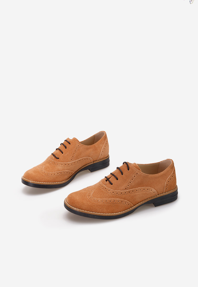 Camelowe brogues damskie Emily