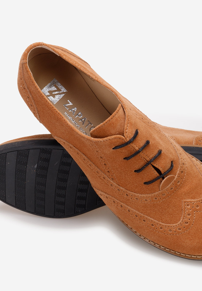 Camelowe brogues damskie Emily