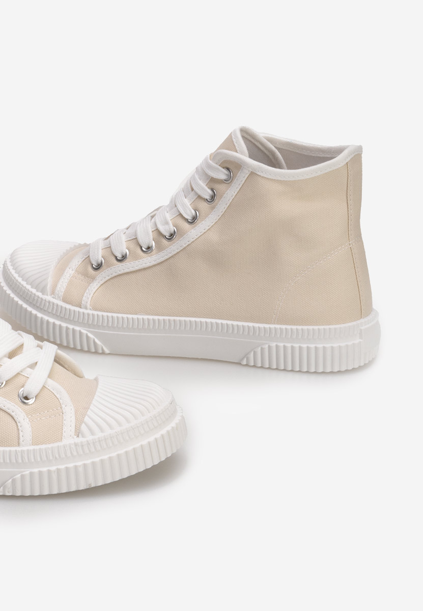 Beżowe trampki wysokie damskie Caneiro