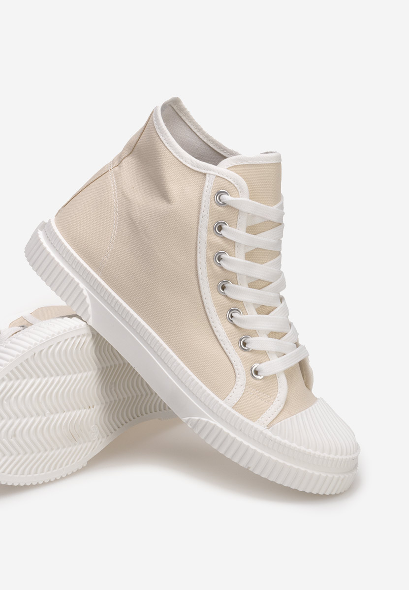 Beżowe trampki wysokie damskie Caneiro