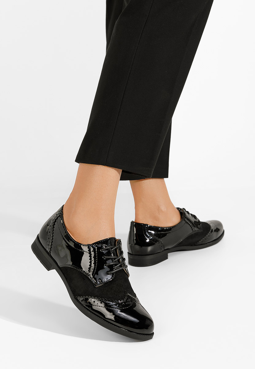 Czarne oxfordy damskie Bakera