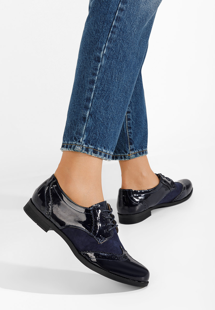 Granatowe oxfordy damskie Bakera