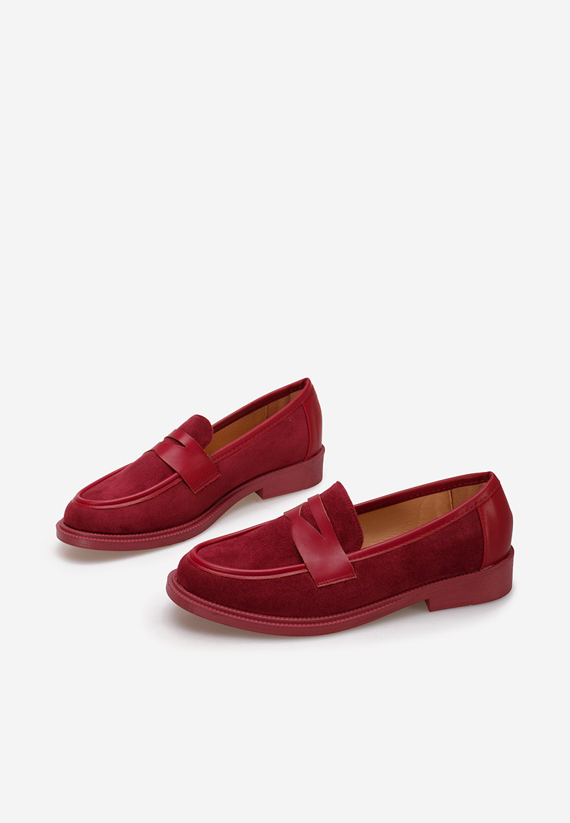 Bordowe loafer damskie Canberra