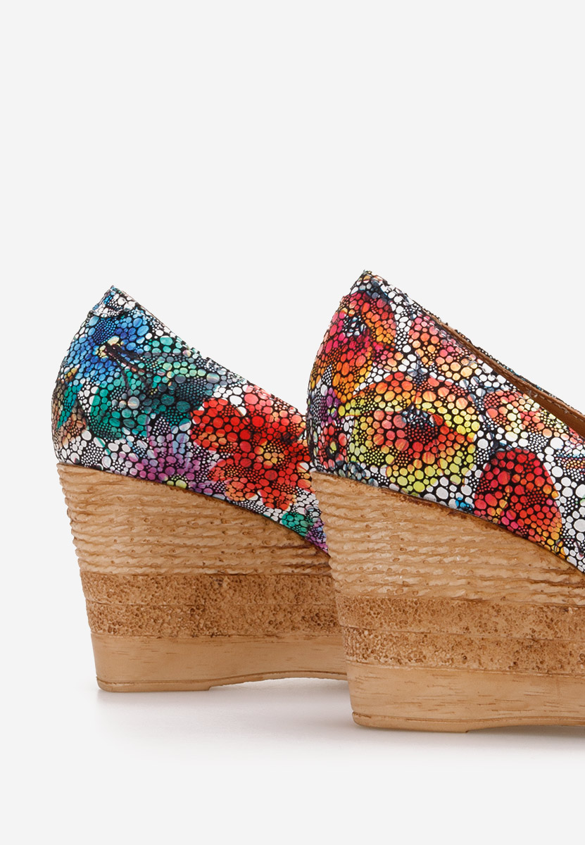 Wielokolorowy czółenka na koturnie Zola C6