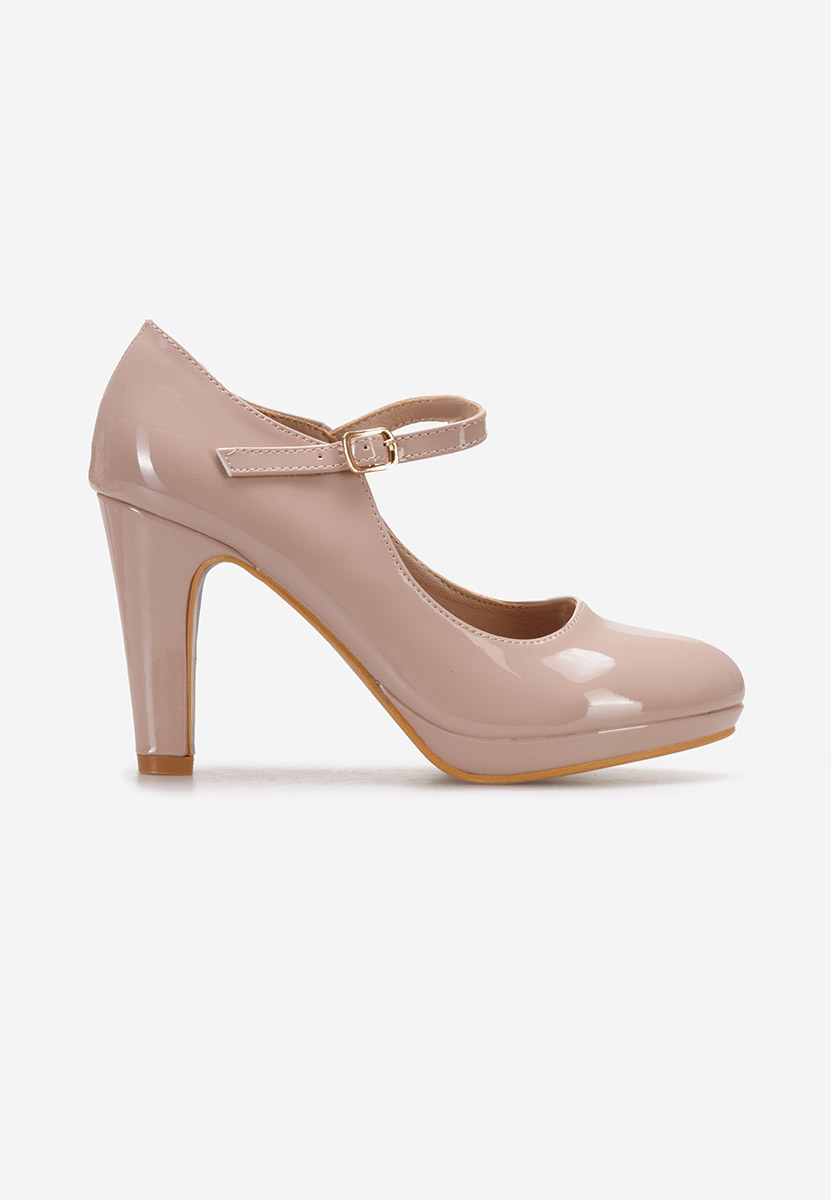 Beżowe czółenka na słupku Donatella