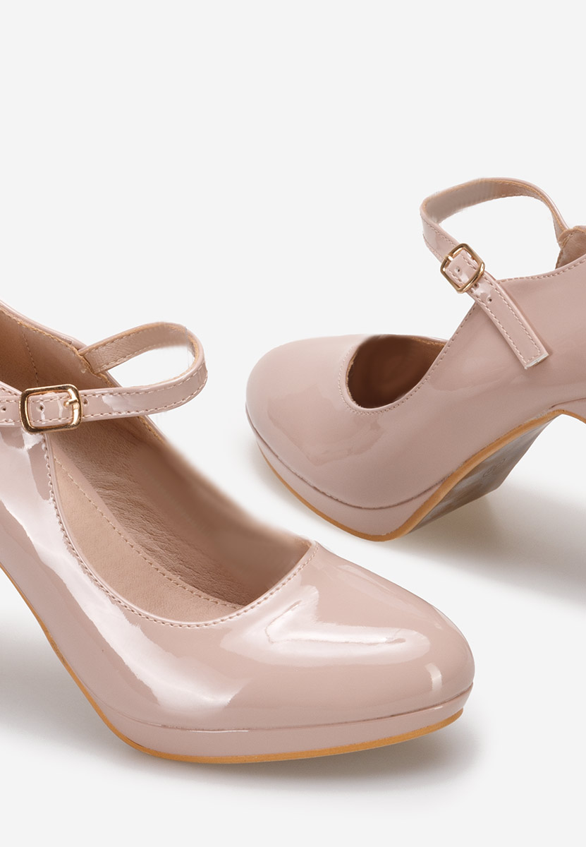 Beżowe czółenka na słupku Donatella