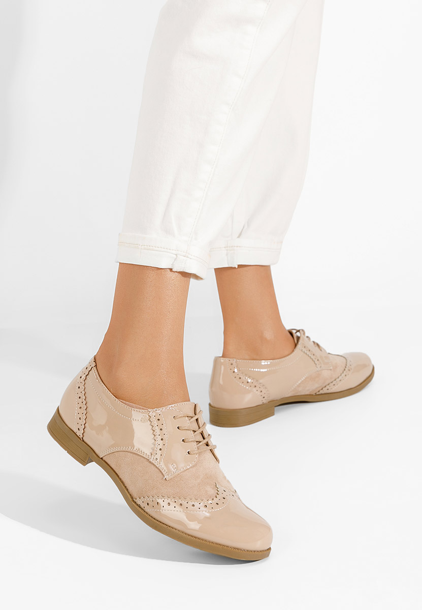 Beżowe oxfordy damskie Bakera