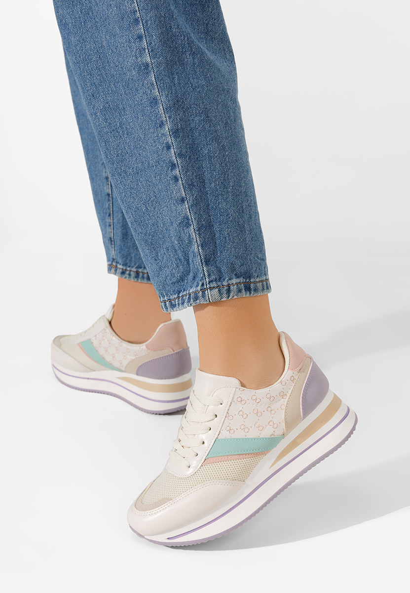 Wielokolorowy sneakersy na koturnie Cameda