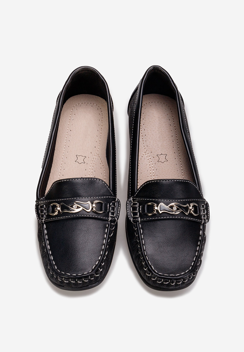 Czarne mokasyny damskie Lerisea