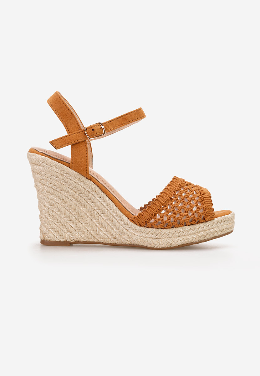 Brązowe espadryle na koturnie Dehesa