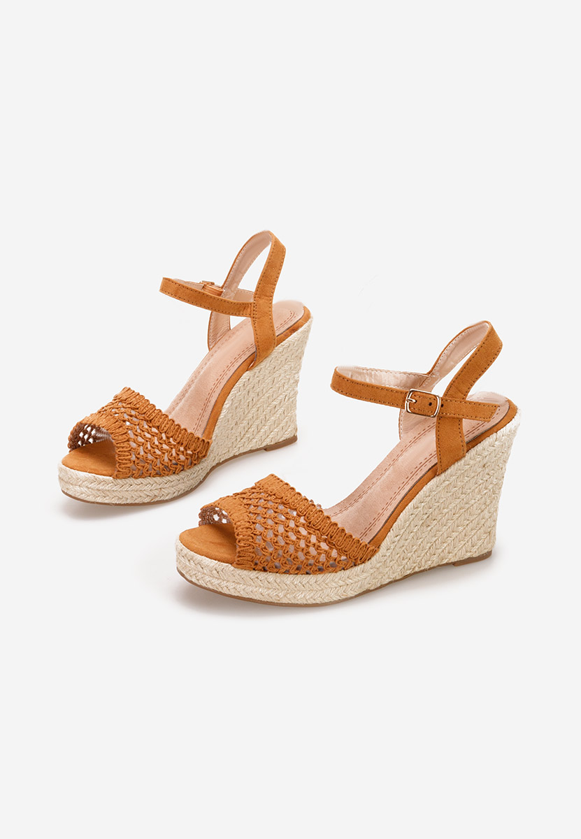 Brązowe espadryle na koturnie Dehesa