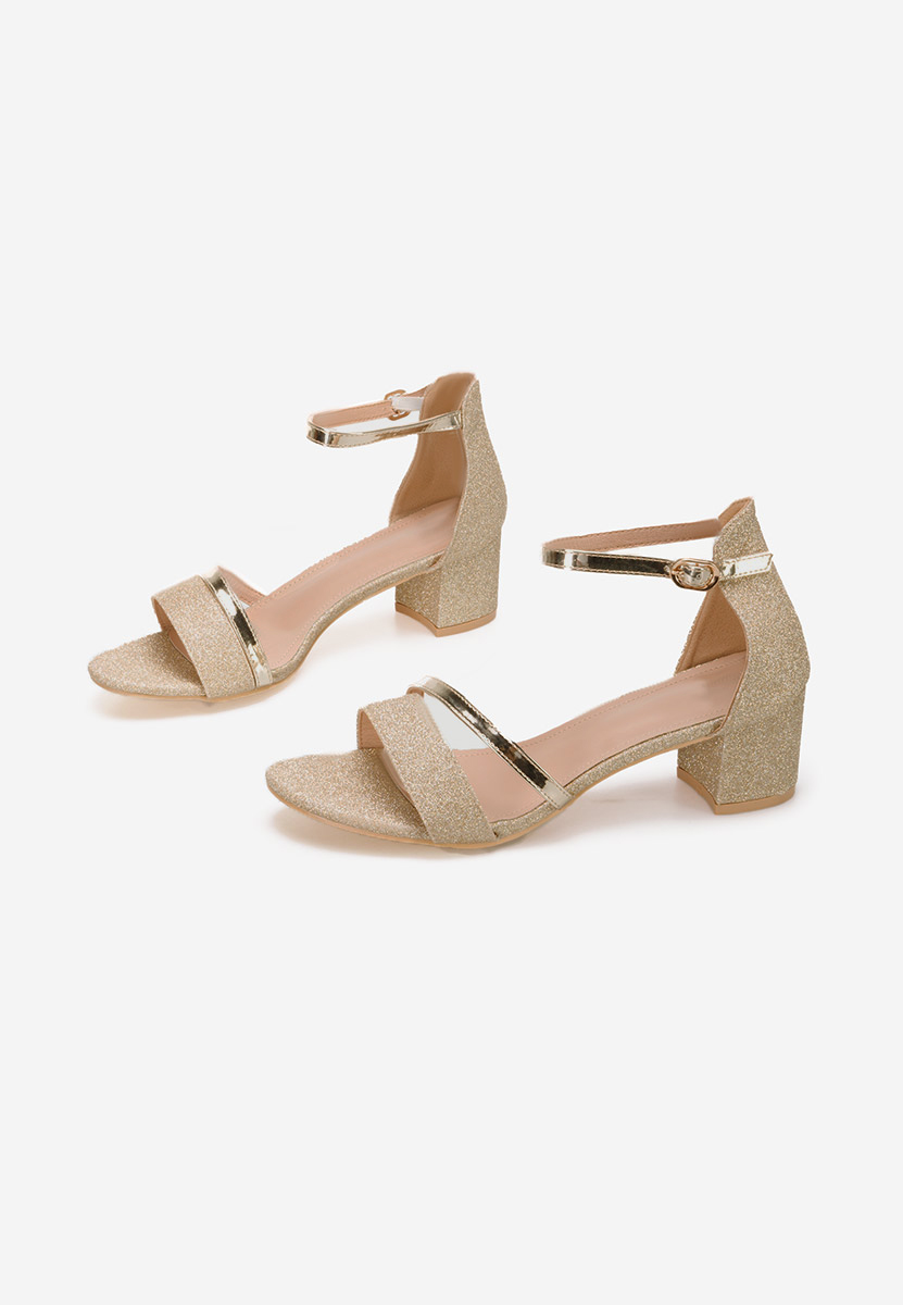 Złote eleganckie sandały Malena V5
