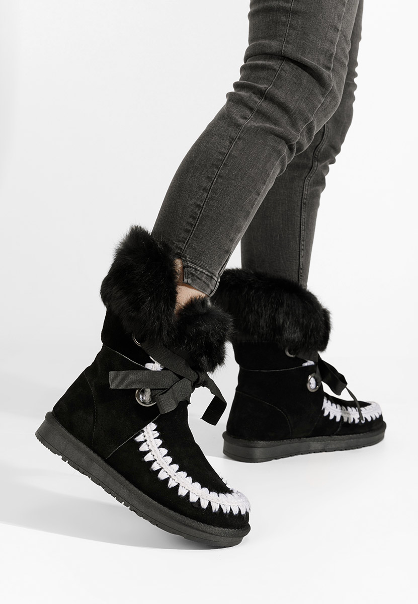 Czarne zimowe buty damskie Livanta
