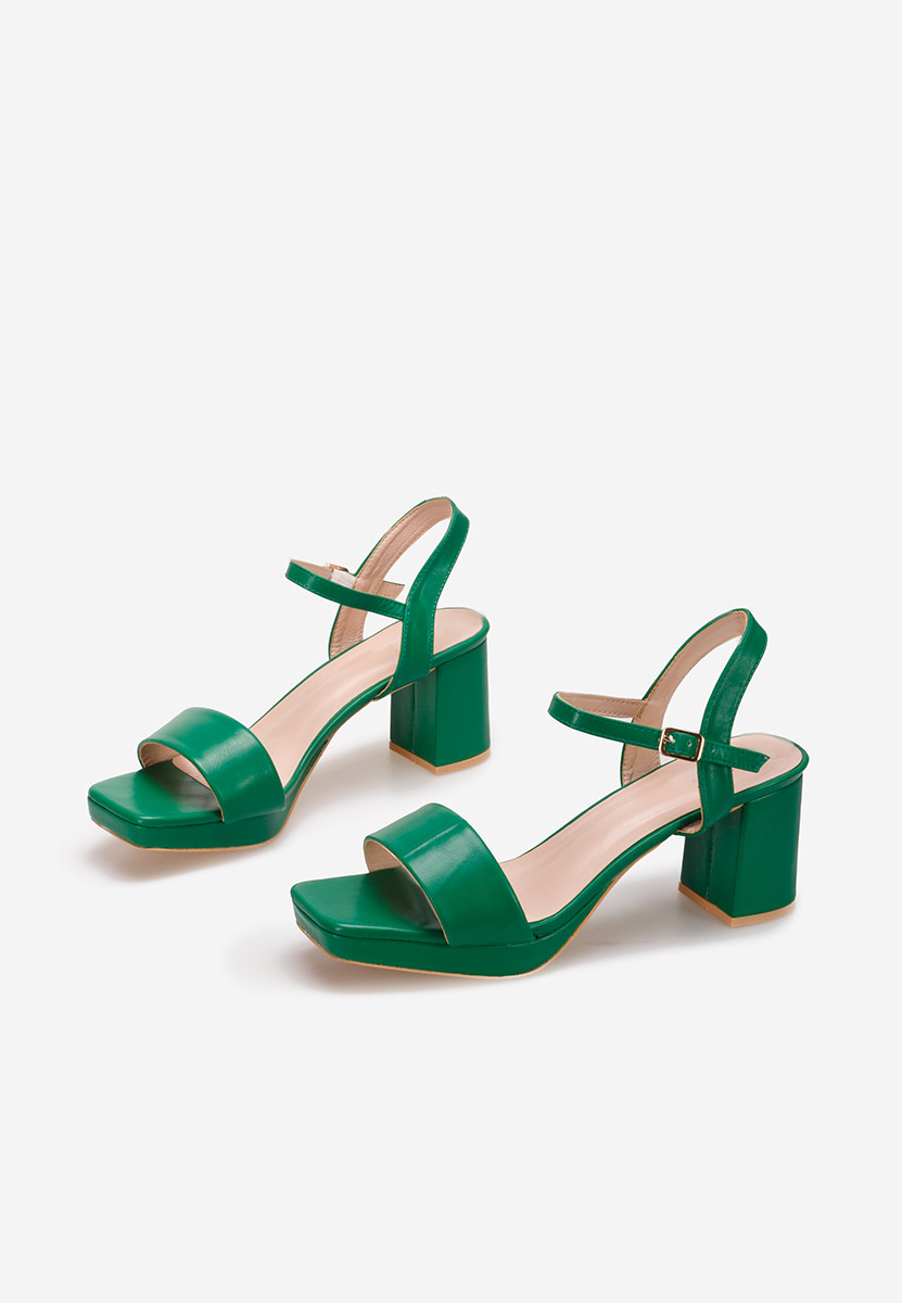 Zielone sandały na słupku Kaelyn
