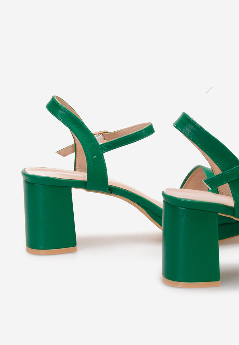 Zielone sandały na słupku Kaelyn