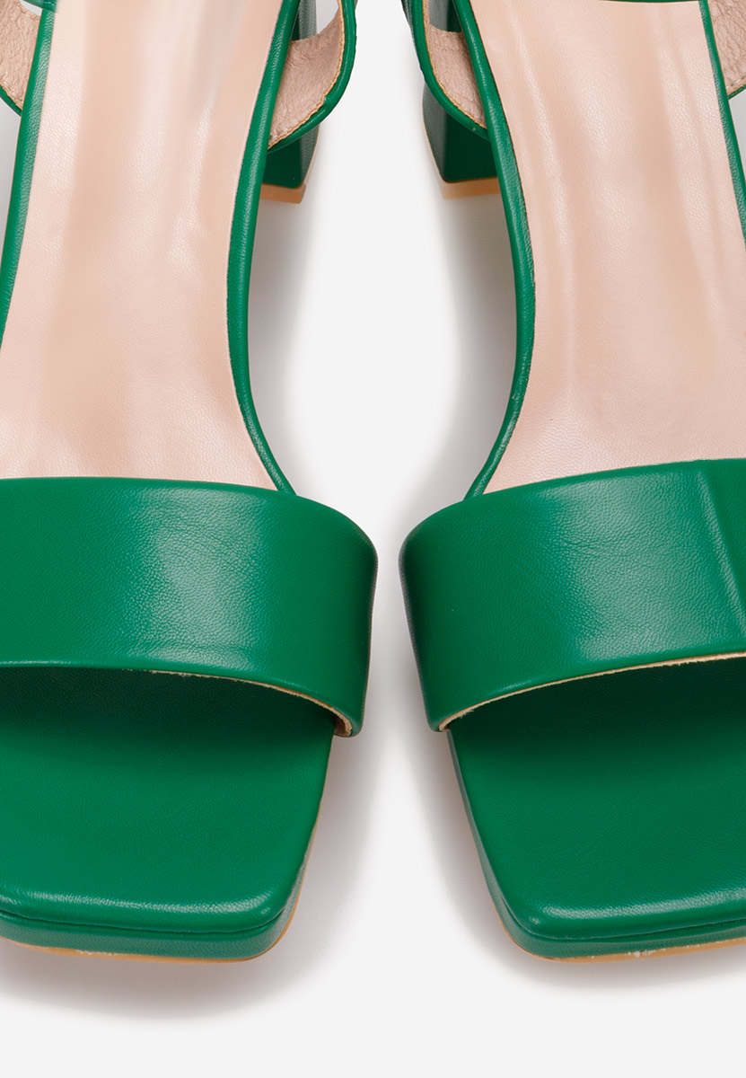 Zielone sandały na słupku Kaelyn