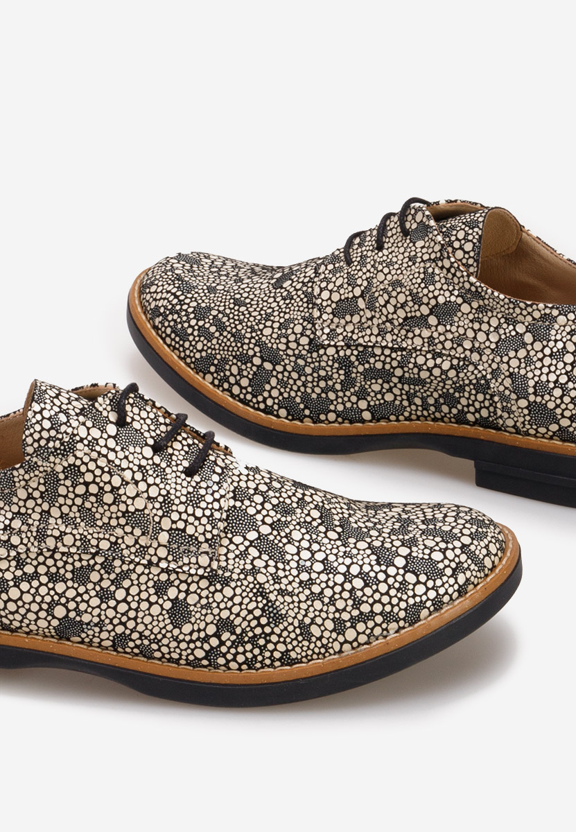 Wielokolorowy oxfordy damskie skórzane Otivera V16